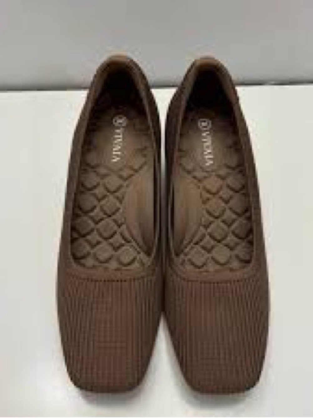 VIVAIA Margot square-toe knit wedge shoes